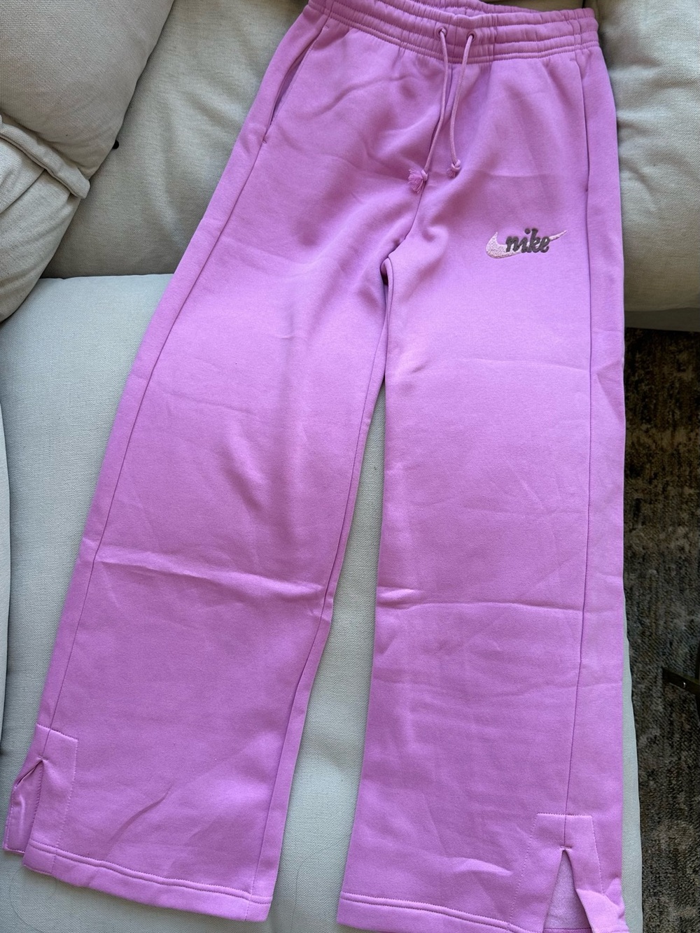 Nike Women’s Lilac Wide-Leg Sweatpants